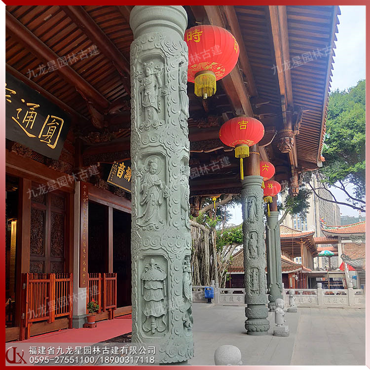 青石浮雕石材柱子圖片