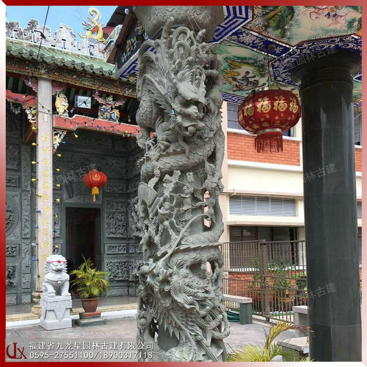 石雕盤(pán)龍柱圖片