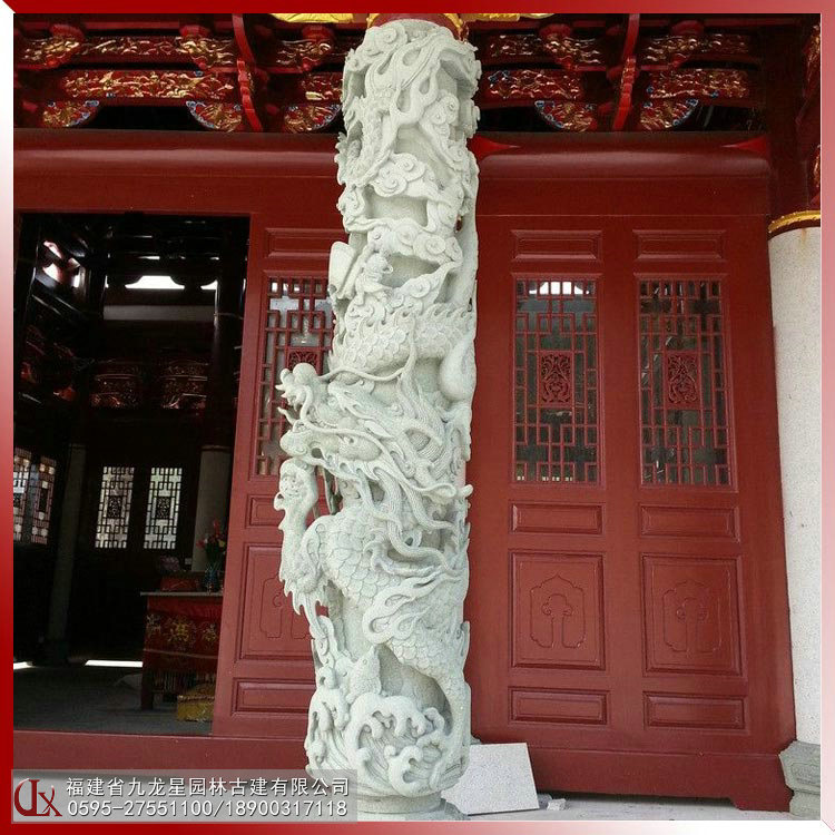 石雕盤(pán)龍柱圖片